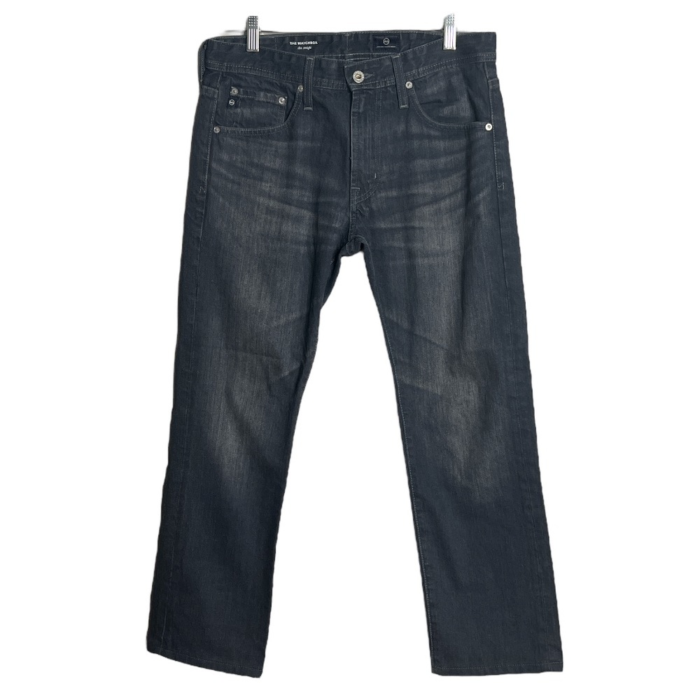 AG Adriano Goldschmied The Matchbox Jeans Blue Gray Dark Wash Fading